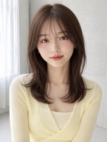 ノア 三宮店(NOA)&nbsp;【NOA】韓国風くびれミディアムレイヤー×シースルーバング