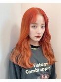 エクステ70本 オレンジロングヘアー