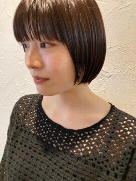 ソレイユ シンサカエ(SOLEIL SHINSAKAE) 直毛の方にも♪乾かすだけでまとまる丸みショートボブ☆