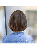 ナチュラルボブ×ハイライトベージュ
