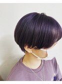 ショートボブ×ムラサキカラー