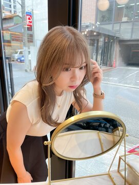 ロンド エスポワール 錦糸町(Lond espoir) 黒髪レイヤーロンググレーベージュ前髪パーマ【韓国ヘア鈴木颯】