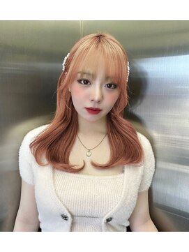 ロンド マーレ 天神大名店(Lond mare) ピンクブラウン/暖色カラー/カシスピンク/韓国ヘア/顔周りカット