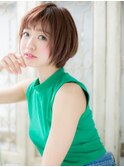 松戸/松戸駅/イルミナカラー/ピンクブラウン/切りっぱなしボブd