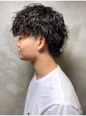 ウルフマッシュ　スパイラルパーマ　ツーブロック　ハードパーマ