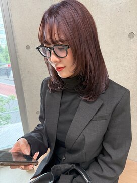 エウペ 渋谷(WEUPE) 斜めバング/グレージュカラー/デザインカラー/シルキーベージュ