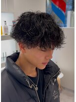 オーシャントーキョー 仙台(OCEAN TOKYO)&nbsp;波巻きスパイラルパーママッシュ黒髪ツーブロ刈り上げショート