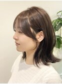 ★小顔前髪レイヤーカットナチュラル透明感ベージュ