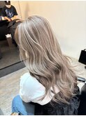 前髪ハイライトカラー似合わせカットウェーブミディアム