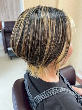 セットアップ 倉敷美和店(SET-UP) ひし形ショート/ハイライト/インナーカラー/プラチナブロンド