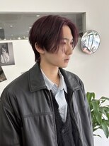 アロハナ 津店(ALOHANA)&nbsp;サンウォン/センターパート/ブリーチ/ワインレッド/ダウンパーマ