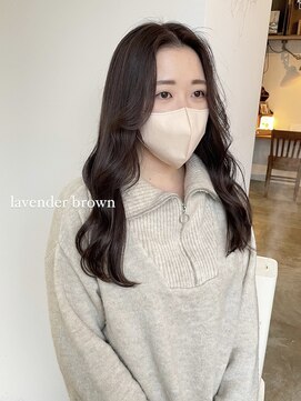 ヘアーアイストゥーレ(HAIR ICI TRE) ブリーチなしカラー ラベンダーグレージュ担当渡辺聖