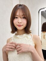 サンドレオ 新宿店(sand Leo) 顔周りカット/縮毛矯正/ダークブラウン/コーラルピンク