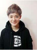 ラベンダーシルバーカラー ガーリーショート