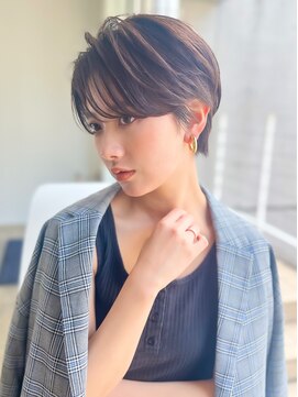 ロンドエニカ 大宮(Lond enika) 斜め前髪グレージュカラーシルキーべジュマッシュパーマ[大宮]