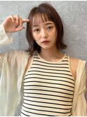 武蔵小山_レディース_ミディアム_ボブ_ブラウン_外ハネ_オン眉