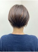 くびレイヤーグレーベージュニュアンスカラー白髪染め白髪ぼかし
