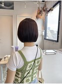 切りっぱなしボブ/艶ブラウン[表参道/ブリーチ/ハイライト]Mai