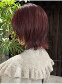 【徳岡】暖色/ボルドーカラー/ボブ/ウルフカット/ボブレイヤー