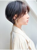 20代30代韓国風レイヤーカットアッシュベージュ透明感前髪なし
