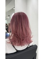 ルッソリベラ 池袋(Lusso libera)&nbsp;姫カットレイヤー×ルーズウェーブ×ピンクベージュ