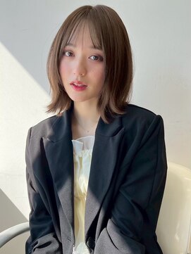 ユーフォリア 新宿店(Euphoria) 大人可愛い小顔ジャギーボブ似合わせオリーブベージュボブ