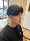 フェザーパーマ　ニュアンスパーマ　センターパート