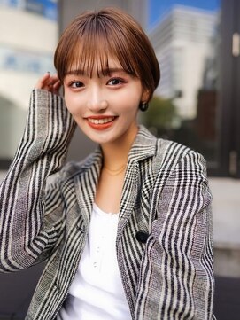 ギークス(GEEKS) 【GEEKS渋谷】耳かけ/大人ショートボブ/マロンベージュ/秋カラー