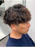 フェザーパーマサーフカール刈り上げセンターパート