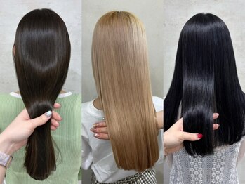 イル(iLu.)の写真/ブリーチ毛でも施術可能!艶感upで髪質改善効果の高いiLu.の縮毛矯正で、ごわつく髪も柔らかいストレートに