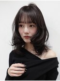 小顔/オリーブグレー/ココアベージュ/黒髪/レイヤー