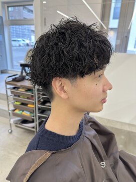 ツーブロックメンズ波巻ツイストスパイラルパーマ札幌大通