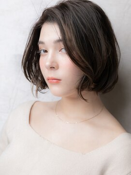 カバーヘア ブリス 北浦和(COVER HAIR bliss) イヤリングカラーワンカールかきあげショートX北浦和30代40代