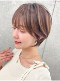 クールショート/レイヤーショート/前髪白髪/20代30代40代50代