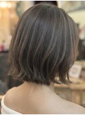 51. 外ハネショートボブ/切りっぱなしボブ/デザインカラー