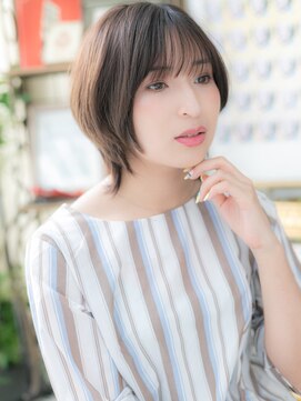 カバーヘア イヴ 戸頭店(COVER HAIR EVE) 黒髪シースルーバング小顔前下がりボブウルフb戸頭20代30代40代