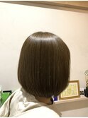 10代20代30代大人可愛いツヤ感ナチュラルベージュストレートボブ