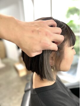 ツムグ 代官山 中目黒(TUMUGU) 大人可愛い脱白髪染めハイライトイヤリングカラーシアーベージュ