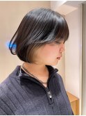 韓国風レイヤーボブインナーカラーハッシュカット イメチェン