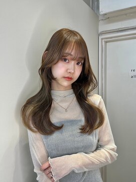 ノク 渋谷(nok) くびれヘアーオリーブカラー_美髪ピンクブラウン