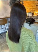 艶髪 ロング 髪質改善カラー 縮毛矯正 質感ストレート