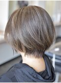 ショートグラデーション/白髪ぼかしグレージュ/40代/50代
