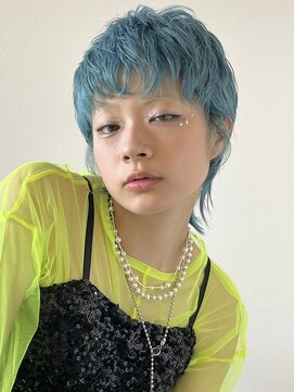 ミュール(mule) ウルフ/ライトブルー/ブリーチ2回以上目安