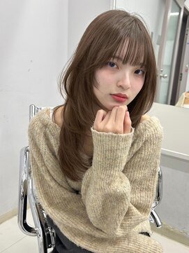 ヴェイン 渋谷(vain) ★くびレイヤーエモージュ黒髪グレーベージュレイヤーロング