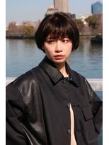 ロウブ(roubu.)&nbsp;ヘアカラーグレージュアンブレラカラーショートボブ 50代