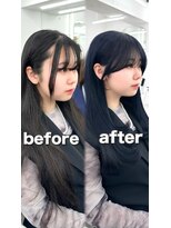 アマトウキョウ アユンチェ(AMA TOKYO×AYUNCHE)&nbsp;前髪顔まわり韓国ヘアレイヤーカットサイドバンク2wayバンク韓国