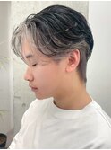 渋谷メンズブリーチカラーミルクティーベージュセンターパート