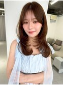 ANGELICA レイヤーカット シースルーバング オリーブベージュ