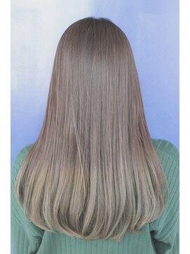 フォイルヘアー(Foil.hair) オリーブベージュ　ロングレイヤー　小顔バング　ワンカール