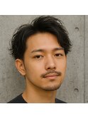 30代40代にオススメ、ナチュラルウェーブ × センターパート